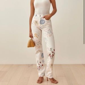 Cynthia Doodle High Rise Straight Long Jeans
